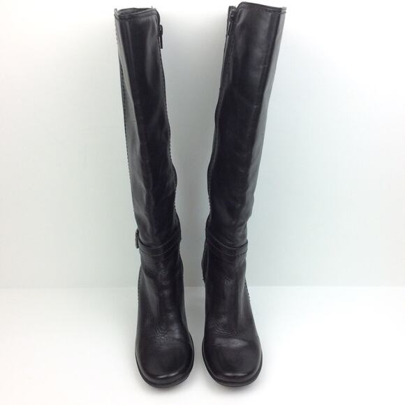Gianni Bini | Black Brazilian Leather Heeled Boots 6M - Picture 2 of 7